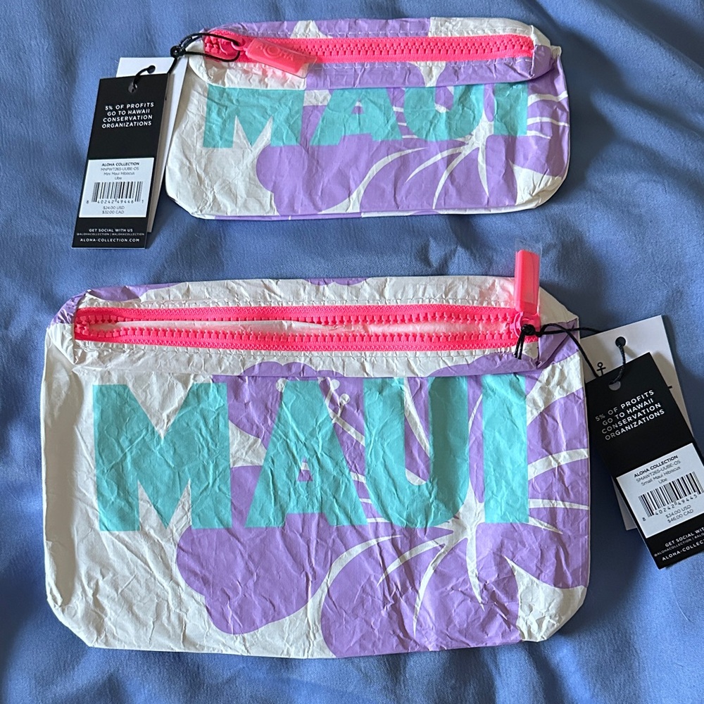 ALOHA COLLECTION Mini and Small Maui Hibiscus Ube pouch
